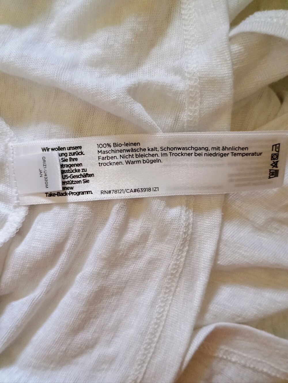 Eileen Fisher 100% Cotton Linen White Tank Top Size Large - Picture 5 of 5